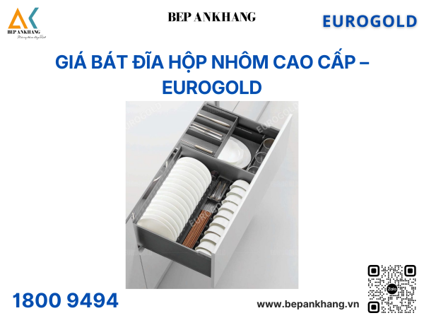 Giá bát đĩa hộp nhôm cao cấp màu ghi đậm EUM6180G (EMG7580) – Eurogold